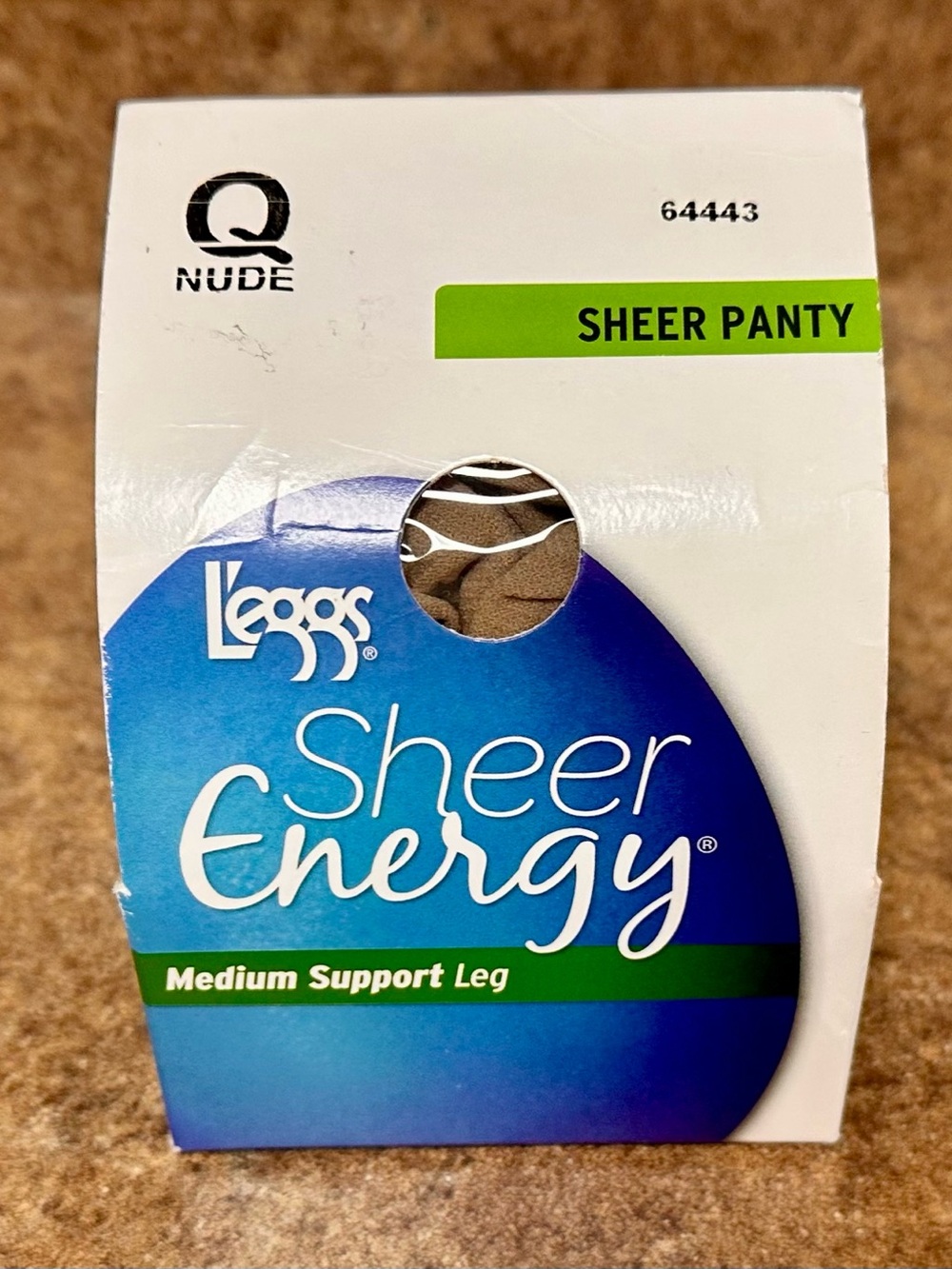 Vintage unopened L'eggs Sheer Energy Sheer Panty Pantyhose Support Nude Large-Q